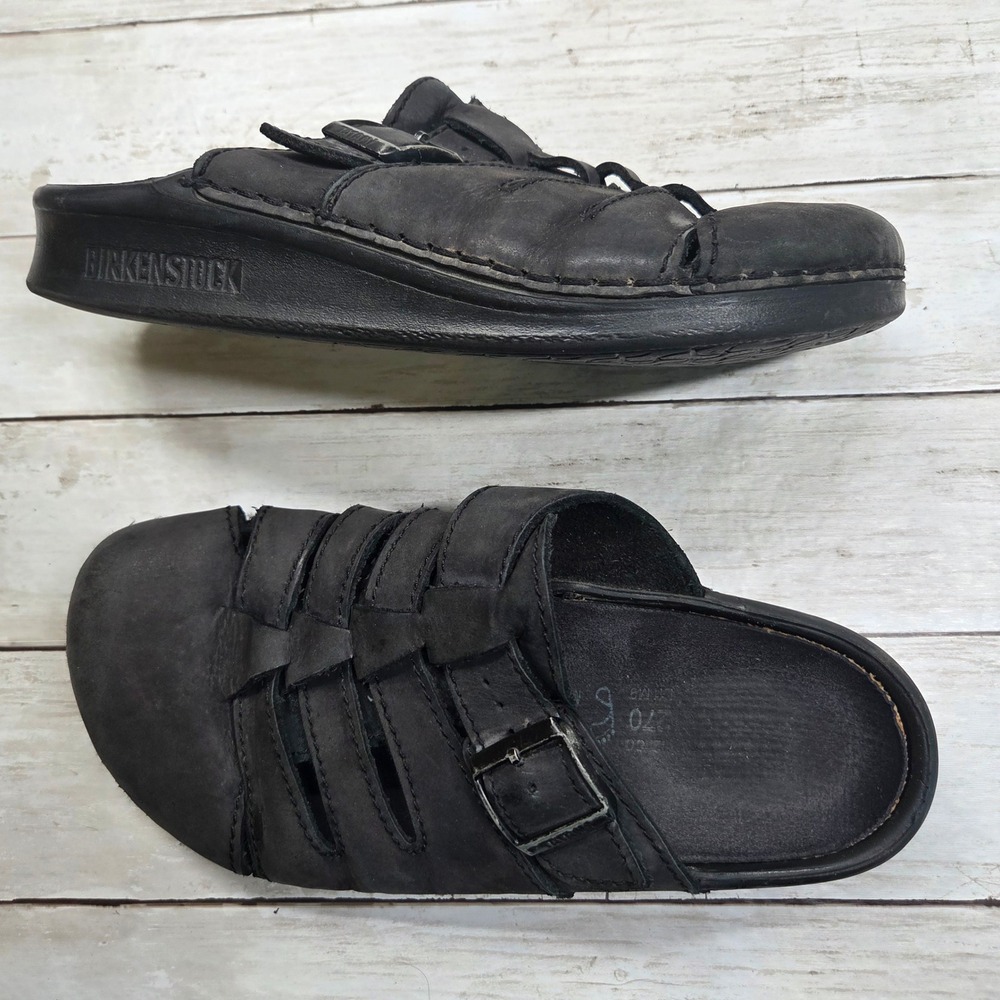 Tatami by Birkenstock Dakar Fisherman Slide Sandals Mens 42 Black Leather Buckle